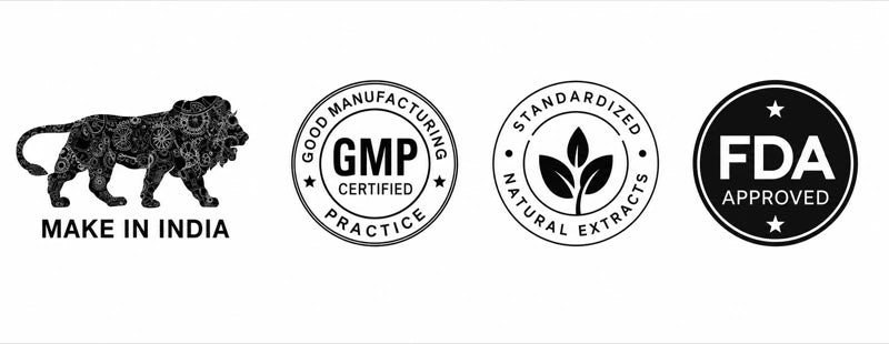 FDA approved, GMP certified, standardized natural extracts, made in India